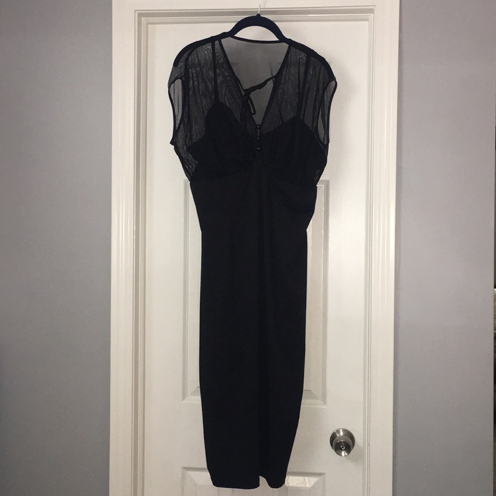 Rockabilly Pencil Dress w/sheer overlay